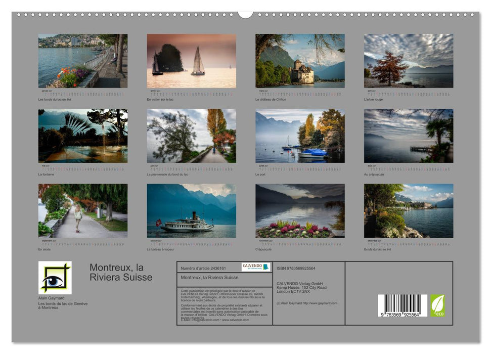 Montreux, la Riviera Suisse (CALVENDO Calendrier supérieur 2027)