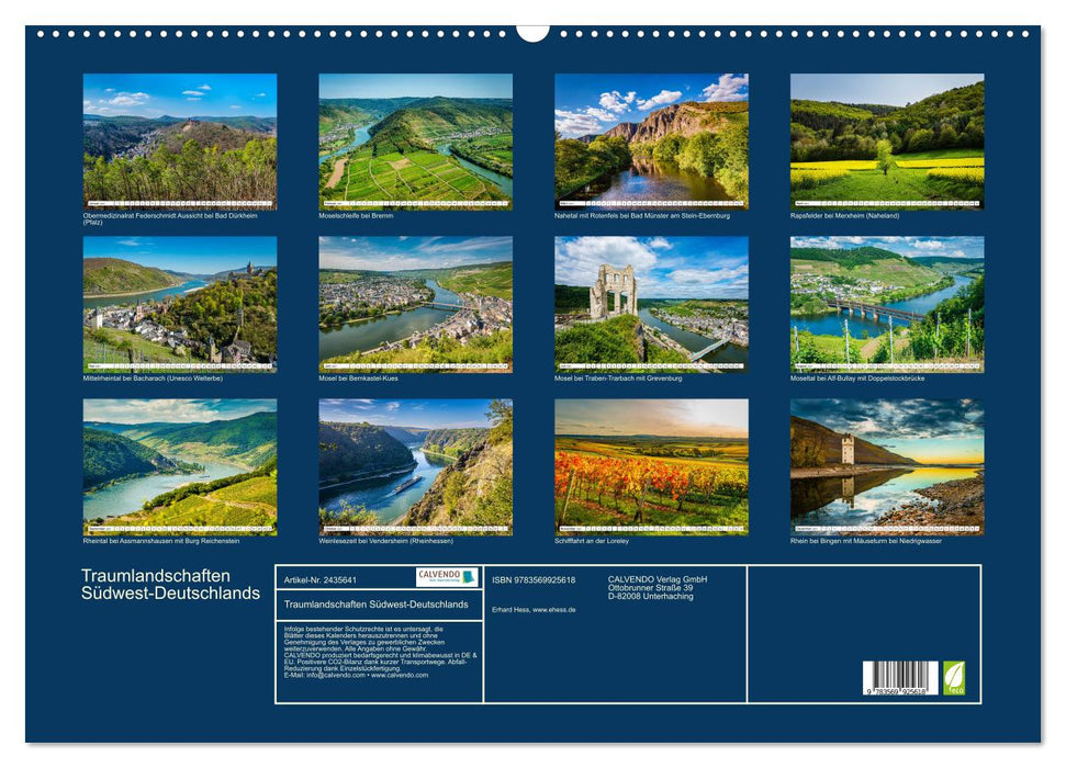 Traumlandschaften Südwest-Deutschlands (CALVENDO Wandkalender 2027)