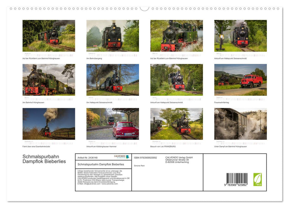 Schmalspurbahn Dampflok Bieberlies (CALVENDO Premium Wandkalender 2027)