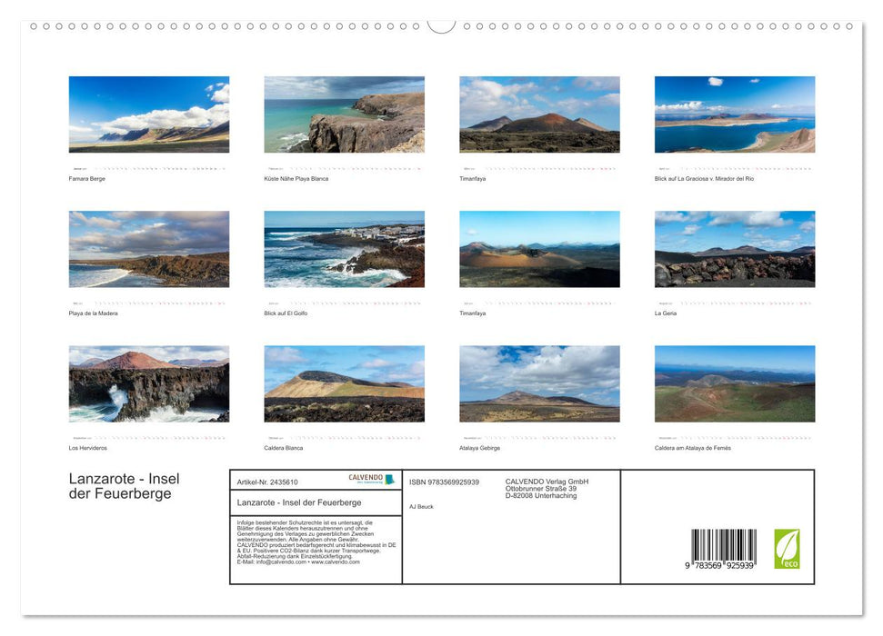 Lanzarote - Insel der Feuerberge (CALVENDO Premium Wandkalender 2027)