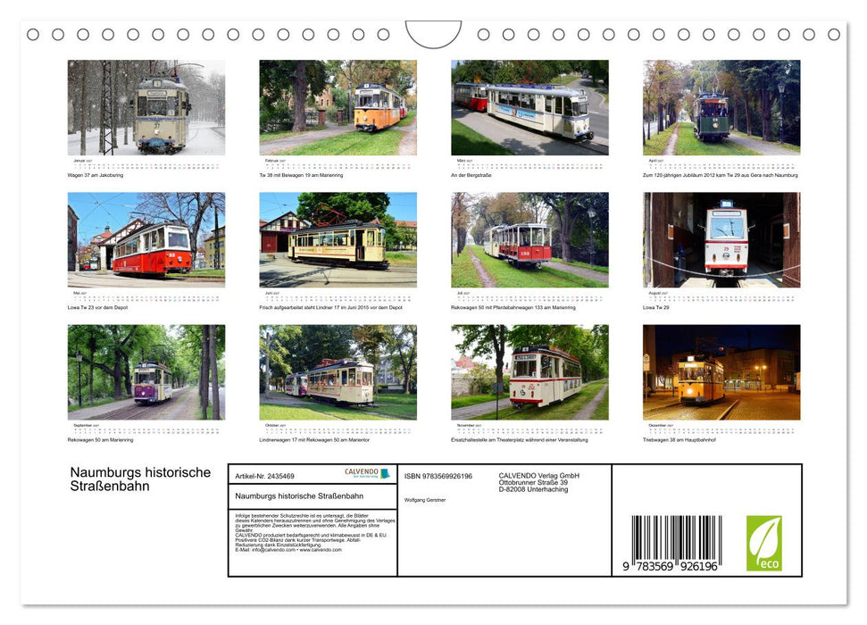 Naumburgs historische Straßenbahn (CALVENDO Wandkalender 2027)