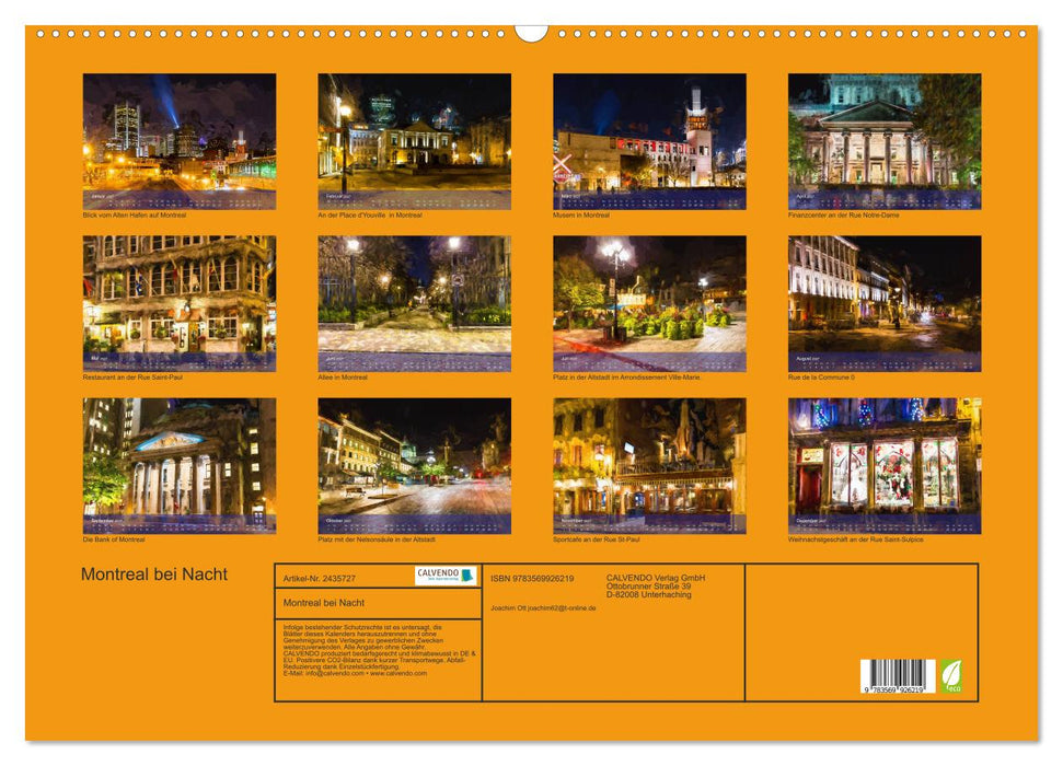 Montreal bei Nacht (CALVENDO Wandkalender 2027)