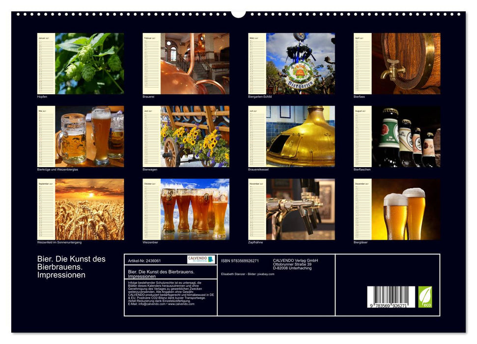 Bier. Die Kunst des Bierbrauens. Impressionen (CALVENDO Premium Wandkalender 2027)