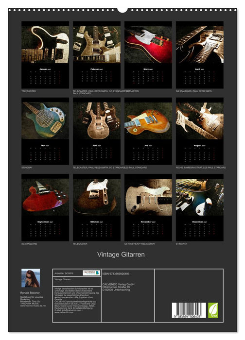 Vintage Gitarren (CALVENDO Premium Wandkalender 2027)