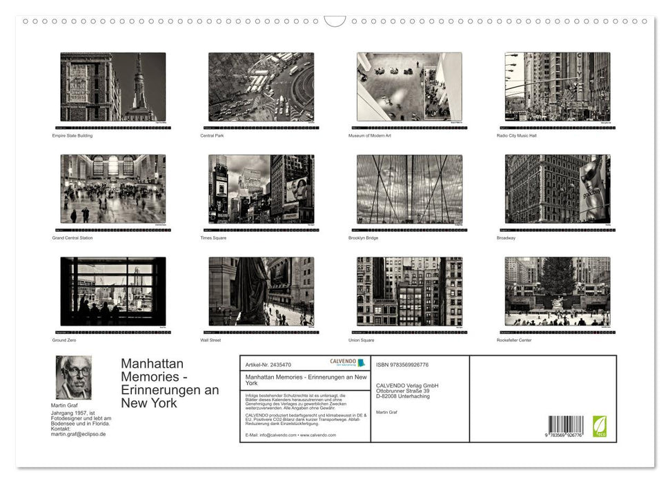 Manhattan Memories - Erinnerungen an New York (CALVENDO Wandkalender 2027)