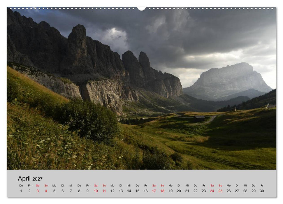 Südtiroler Bergwelten - Die monti pallidi, Idylle die fast unwirklich erscheint (CALVENDO Premium Wandkalender 2027)