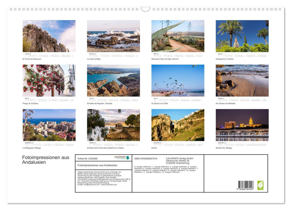 Fotoimpressionen aus Andalusien (CALVENDO Wandkalender 2027)
