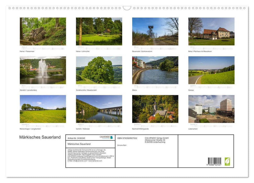 Märkisches Sauerland (CALVENDO Wandkalender 2027)