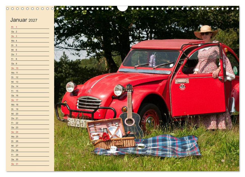 Citroën 2CV - Ente rot (CALVENDO Wandkalender 2027)