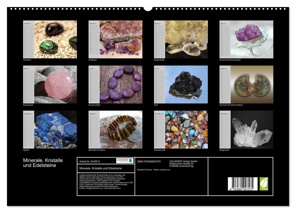 Minerale. Kristalle und Edelsteine (CALVENDO Premium Wandkalender 2027)