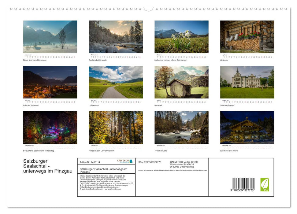 Salzburger Saalachtal - unterwegs im Pinzgau (CALVENDO Premium Wandkalender 2027)