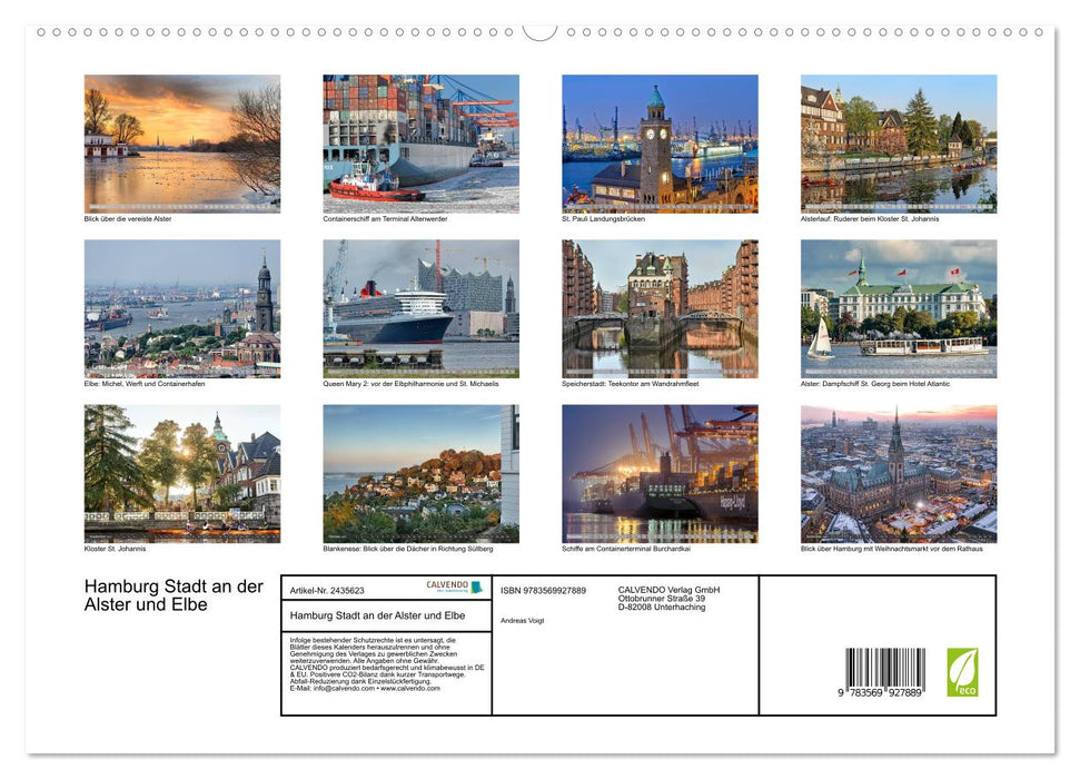 Hamburg Stadt an der Alster und Elbe (CALVENDO Premium Wandkalender 2027)