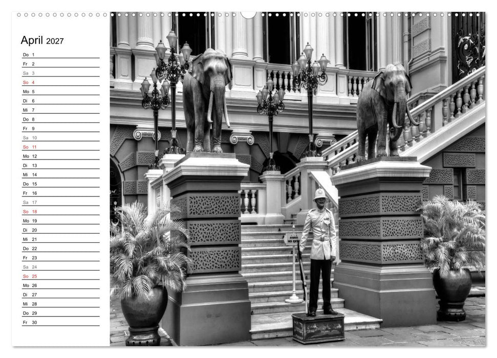 Bangkok Impressionen in Schwarz Weiß (CALVENDO Premium Wandkalender 2027)