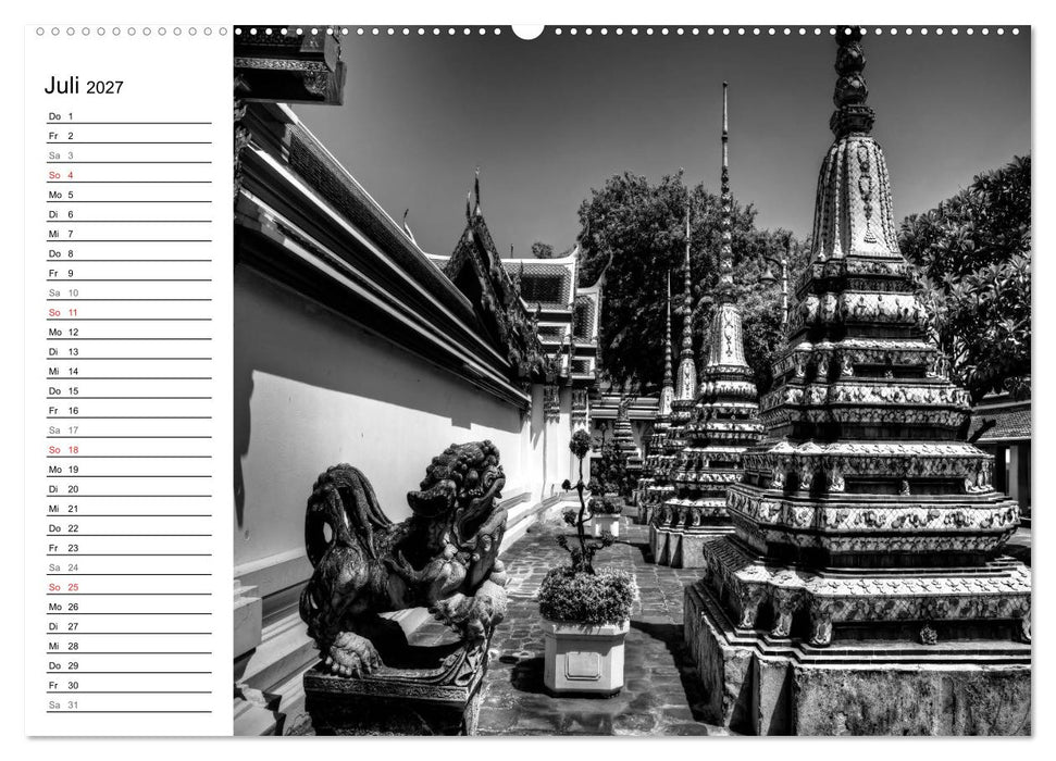 Bangkok Impressionen in Schwarz Weiß (CALVENDO Premium Wandkalender 2027)