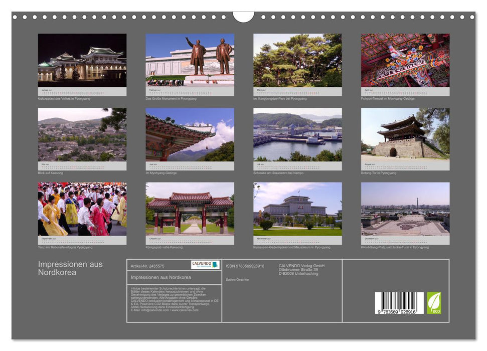 Impressionen aus Nordkorea (CALVENDO Wandkalender 2027)