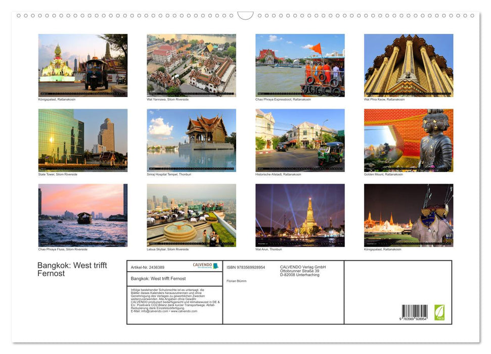 Bangkok: West trifft Fernost (CALVENDO Wandkalender 2027)
