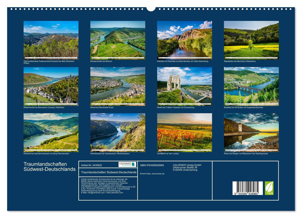 Traumlandschaften Südwest-Deutschlands (CALVENDO Premium Wandkalender 2027)