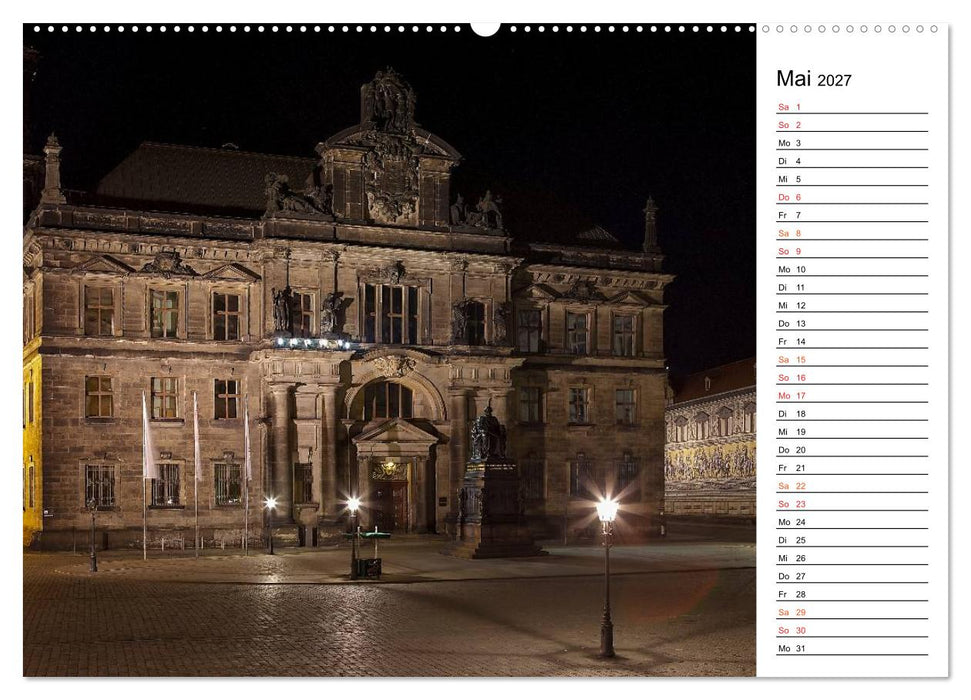 Eine Nacht in Dresden (CALVENDO Premium Wandkalender 2027)