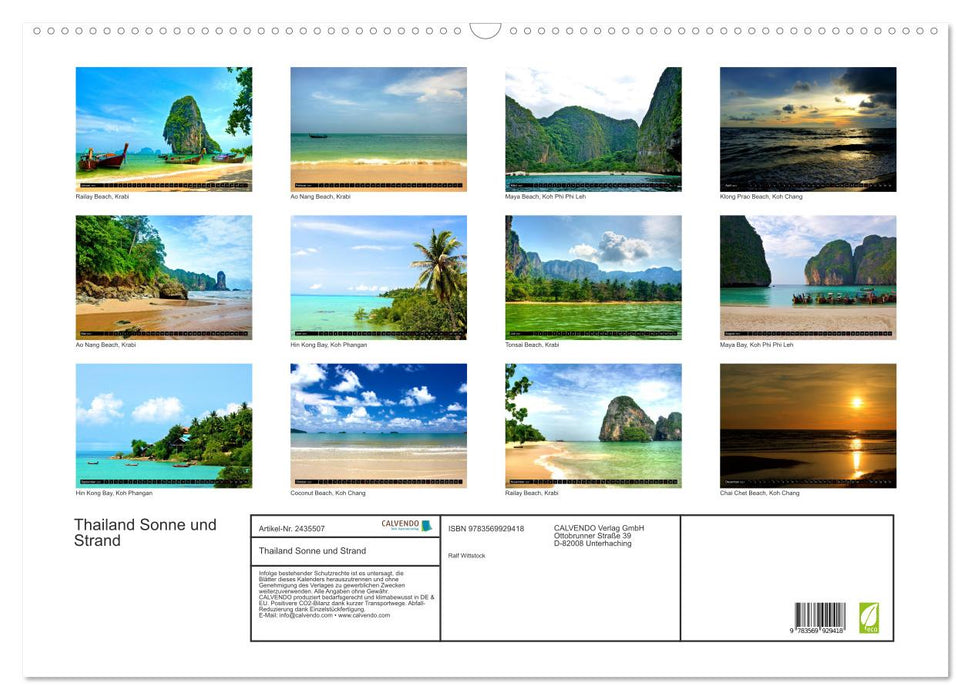 Thailand Sonne und Strand (CALVENDO Wandkalender 2027)