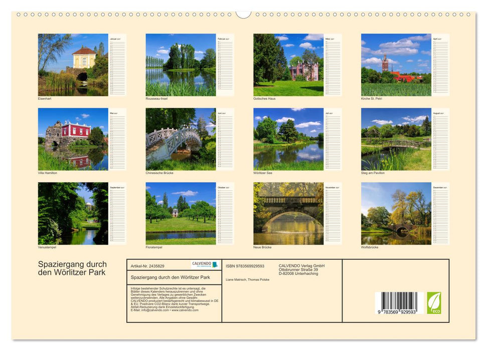 Spaziergang durch den Wörlitzer Park (CALVENDO Premium Wandkalender 2027)