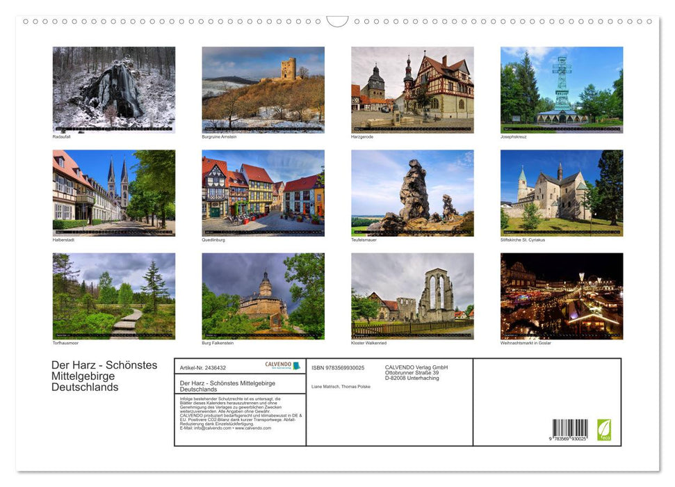 Der Harz - Schönstes Mittelgebirge Deutschlands (CALVENDO Wandkalender 2027)