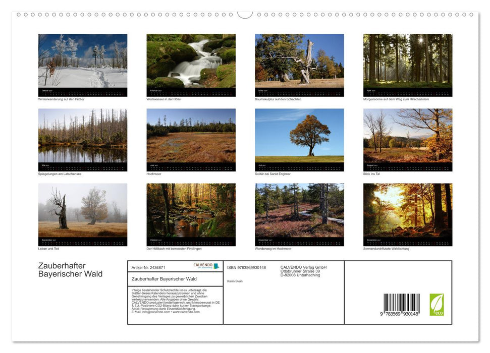 Zauberhafter Bayerischer Wald (CALVENDO Premium Wandkalender 2027)
