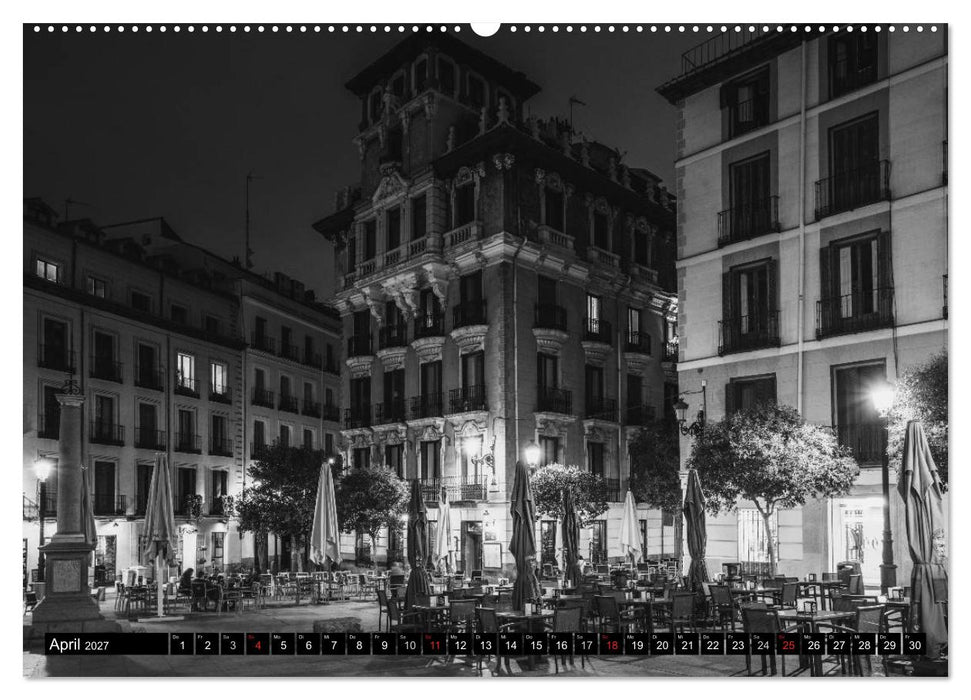 Madrid - Schwarz-Weiß Impressionen (CALVENDO Wandkalender 2027)