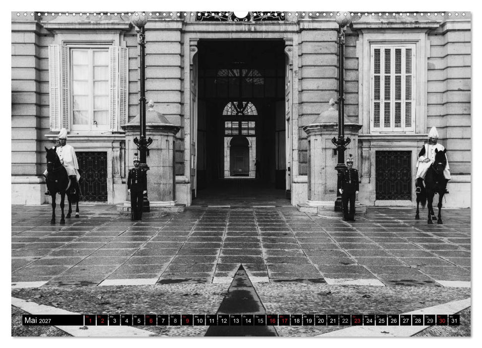 Madrid - Schwarz-Weiß Impressionen (CALVENDO Wandkalender 2027)