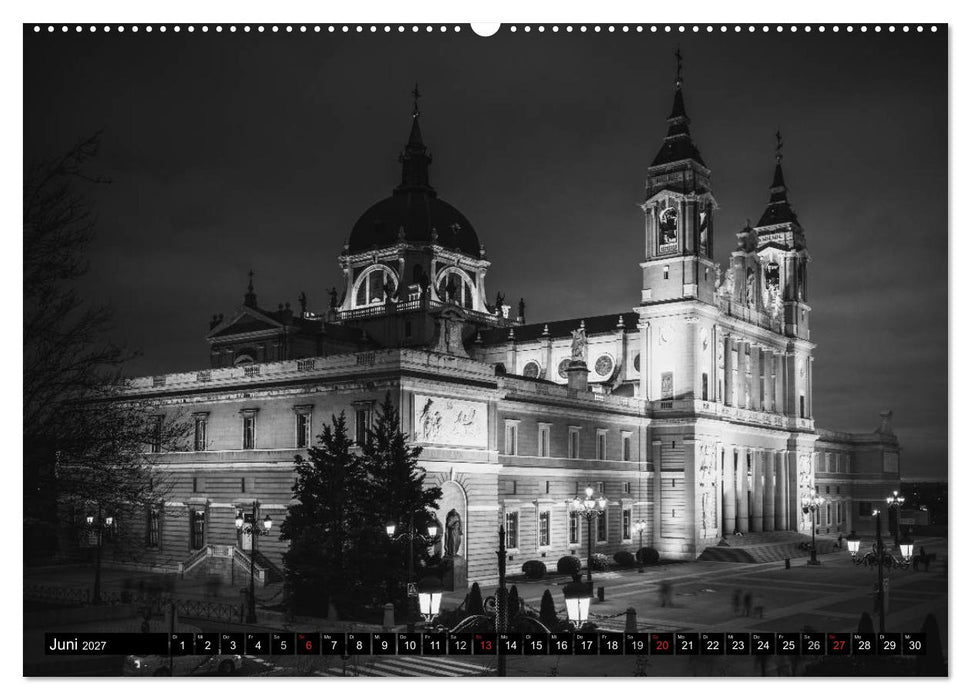Madrid - Schwarz-Weiß Impressionen (CALVENDO Wandkalender 2027)