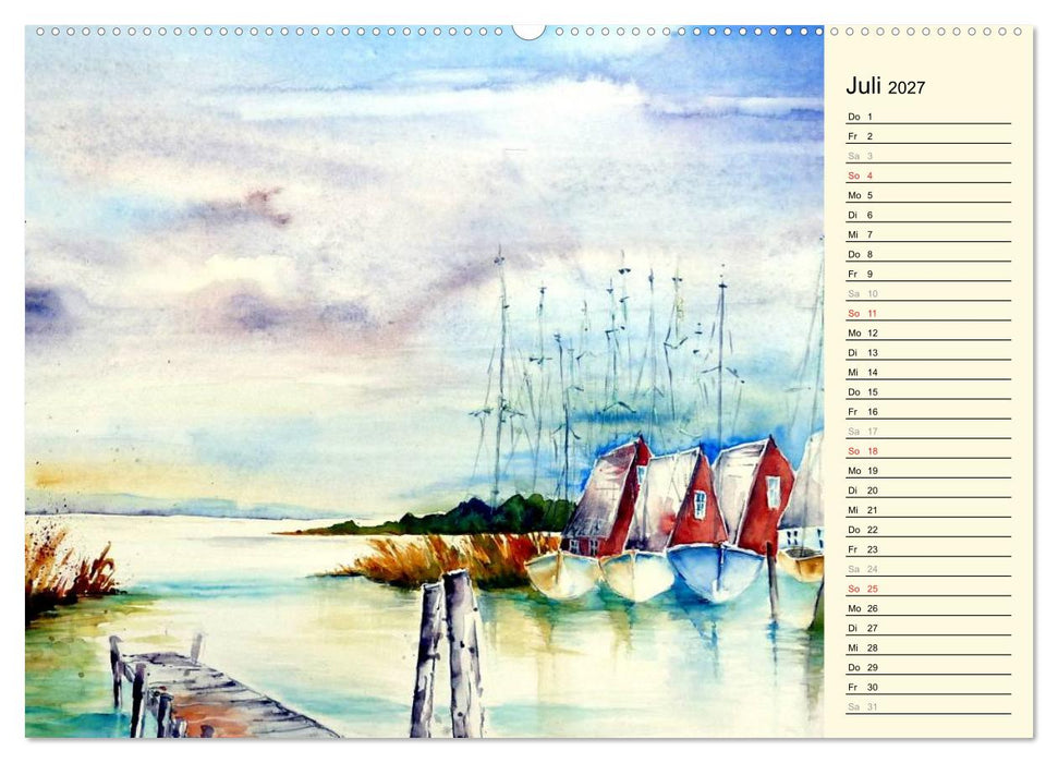 Aquarelle - Fischland-Darß (CALVENDO Premium Wandkalender 2027)