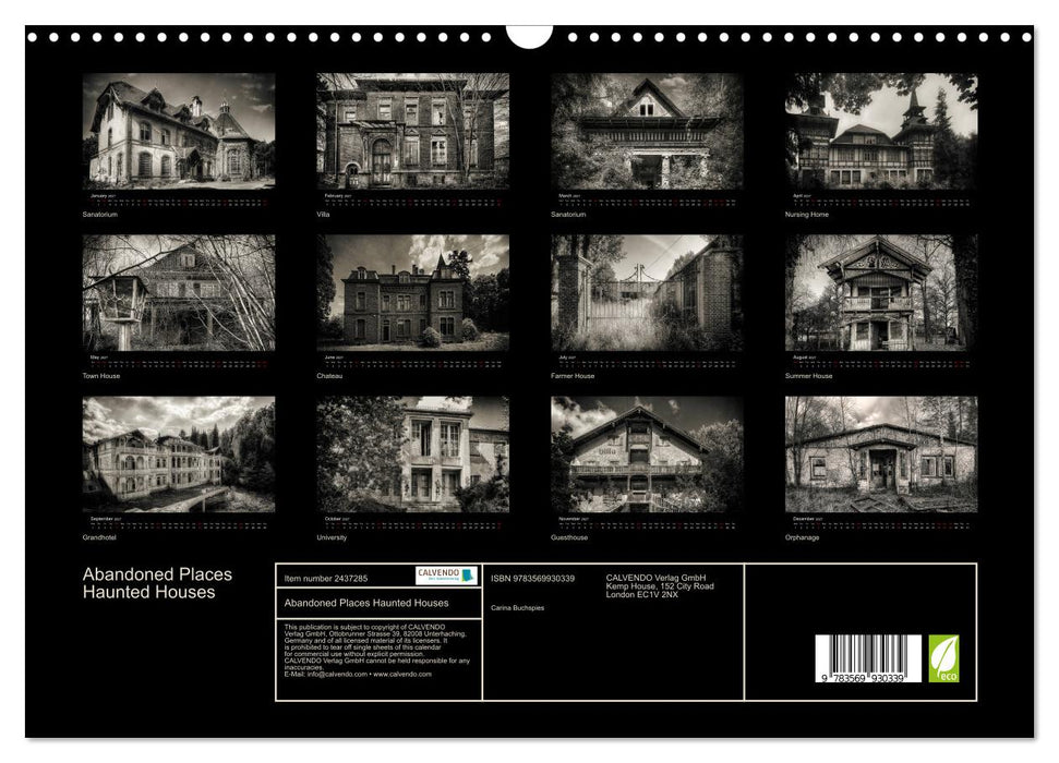Abandoned Places Haunted Houses (CALVENDO Monthly Calendar 2027)