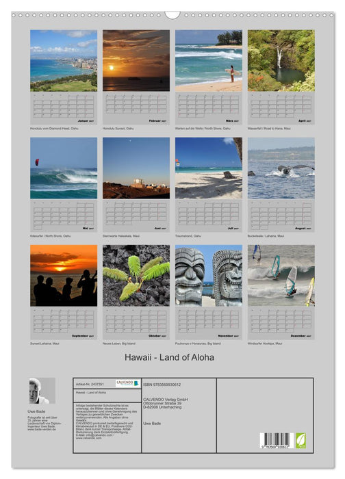 Hawaii - Land of Aloha (CALVENDO Wandkalender 2027)
