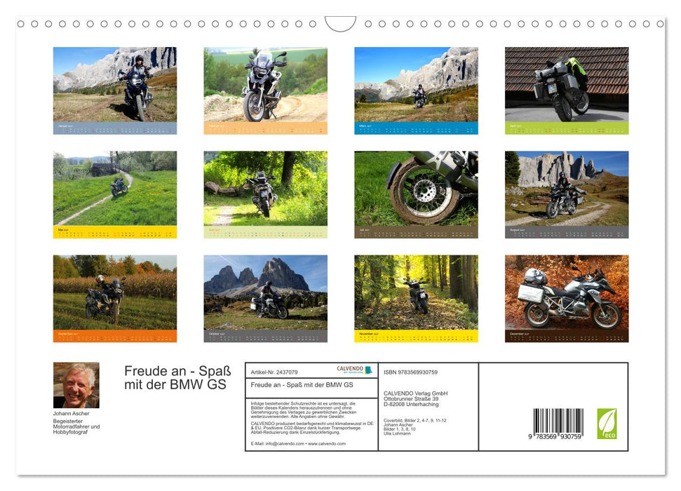 Freude an - Spaß mit der BMW GS (CALVENDO Wandkalender 2027)