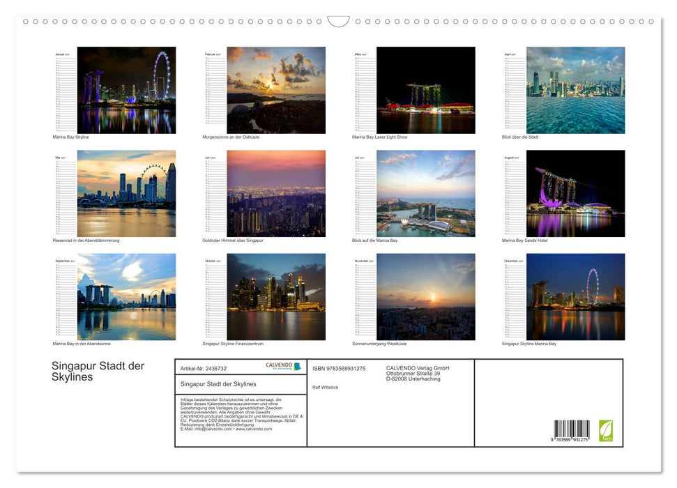 Singapur Stadt der Skylines (CALVENDO Wandkalender 2027)