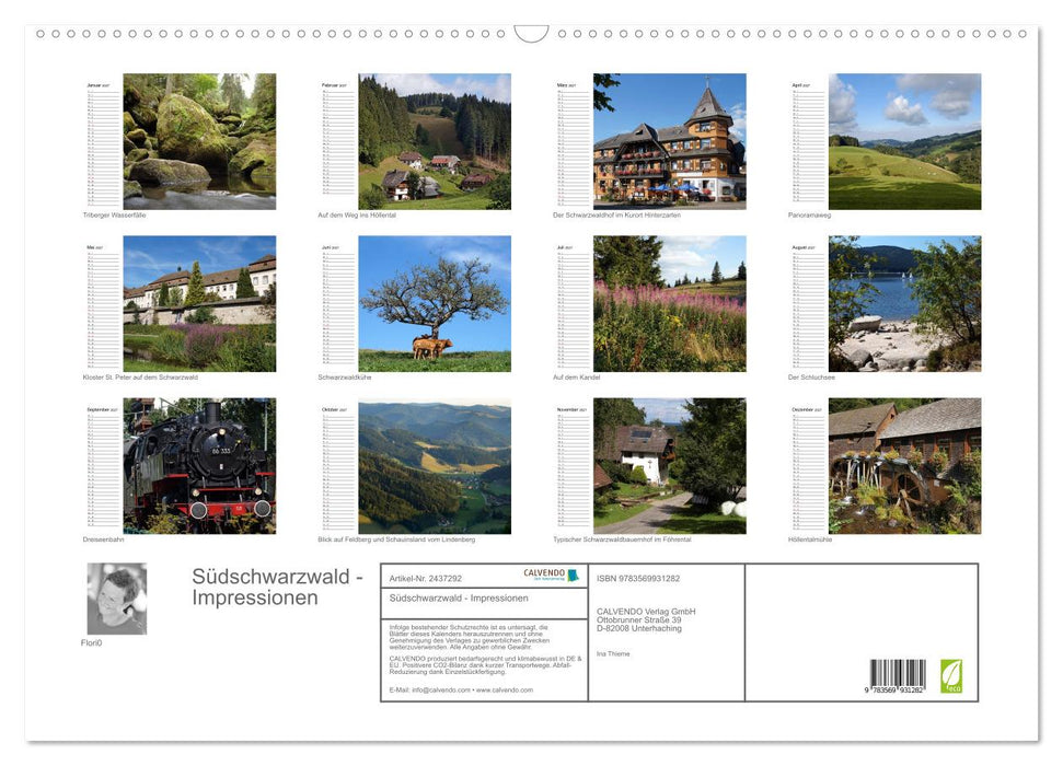 Südschwarzwald - Impressionen (CALVENDO Wandkalender 2027)