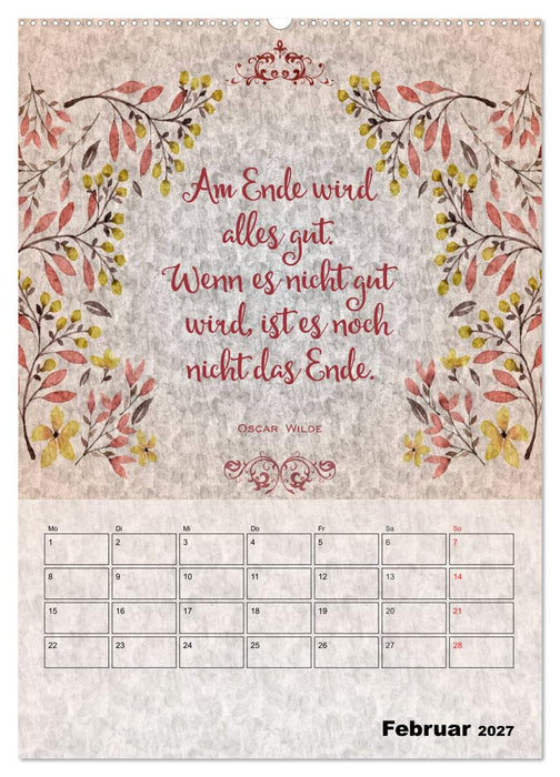 Lebensweisheiten zum Reflektieren (CALVENDO Wandkalender 2027)