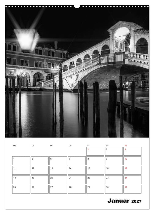 MONOCHROMES VENEDIG Klassische Momente (CALVENDO Premium Wandkalender 2027)