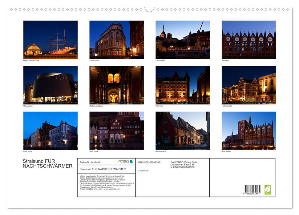 Stralsund FÜR NACHTSCHWÄRMER (CALVENDO Wandkalender 2027)