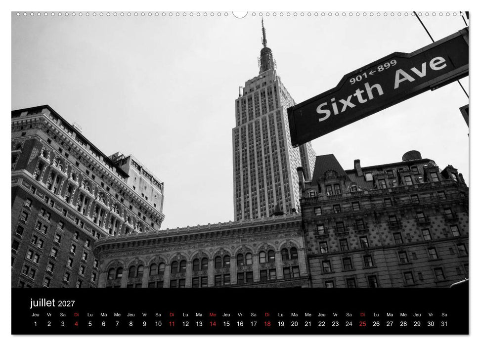 New York en noir et blanc (CALVENDO Calendrier supérieur 2027)