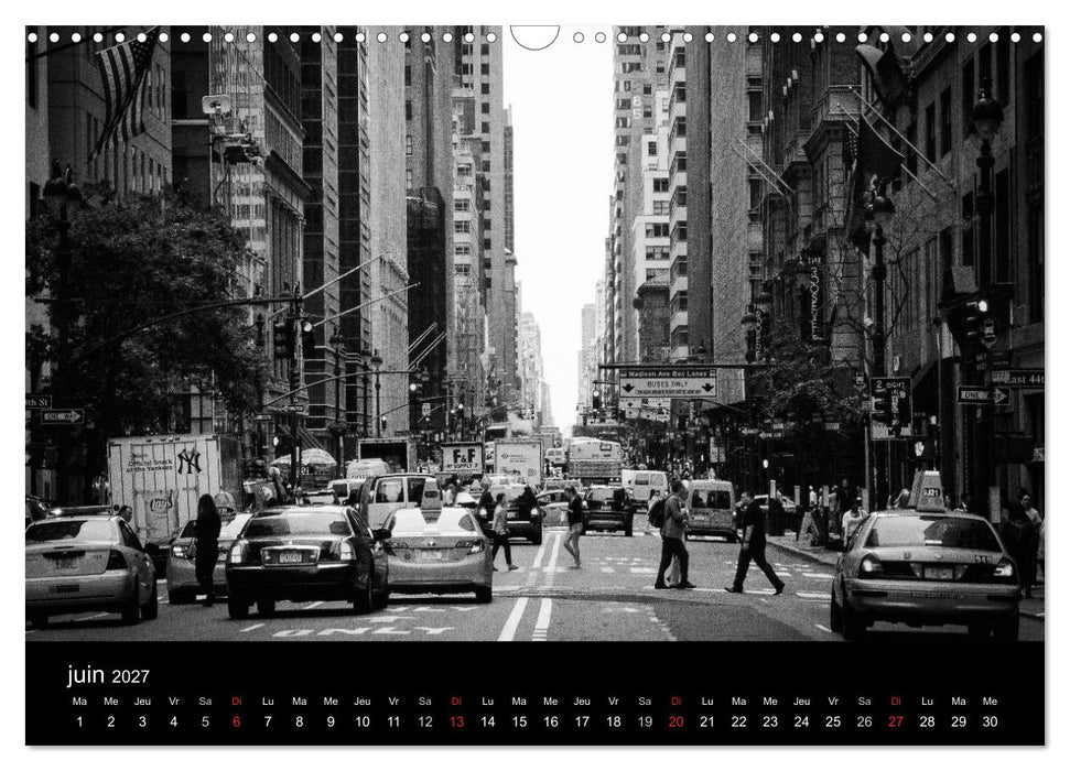 New York en noir et blanc (CALVENDO Calendrier mensuel 2027)