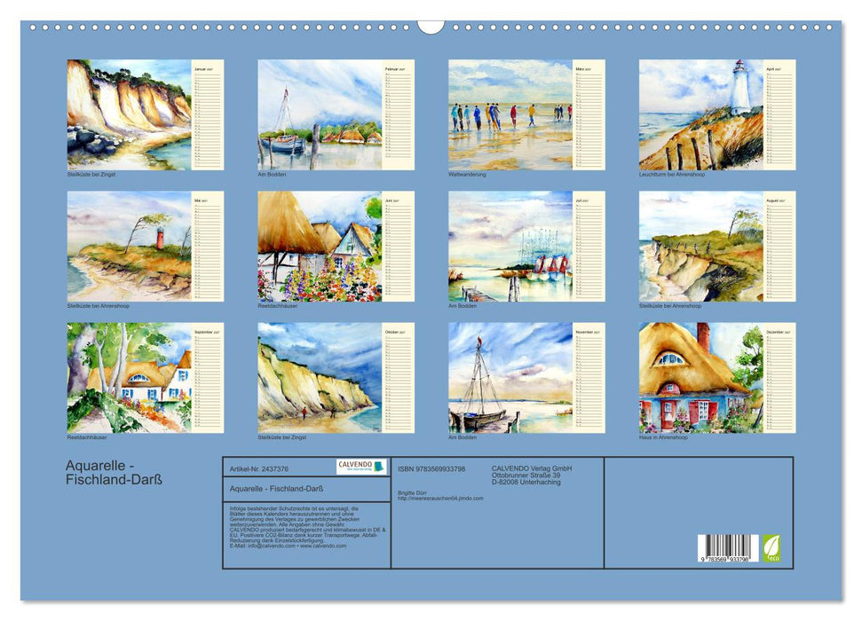 Aquarelle - Fischland-Darß (CALVENDO Wandkalender 2027)