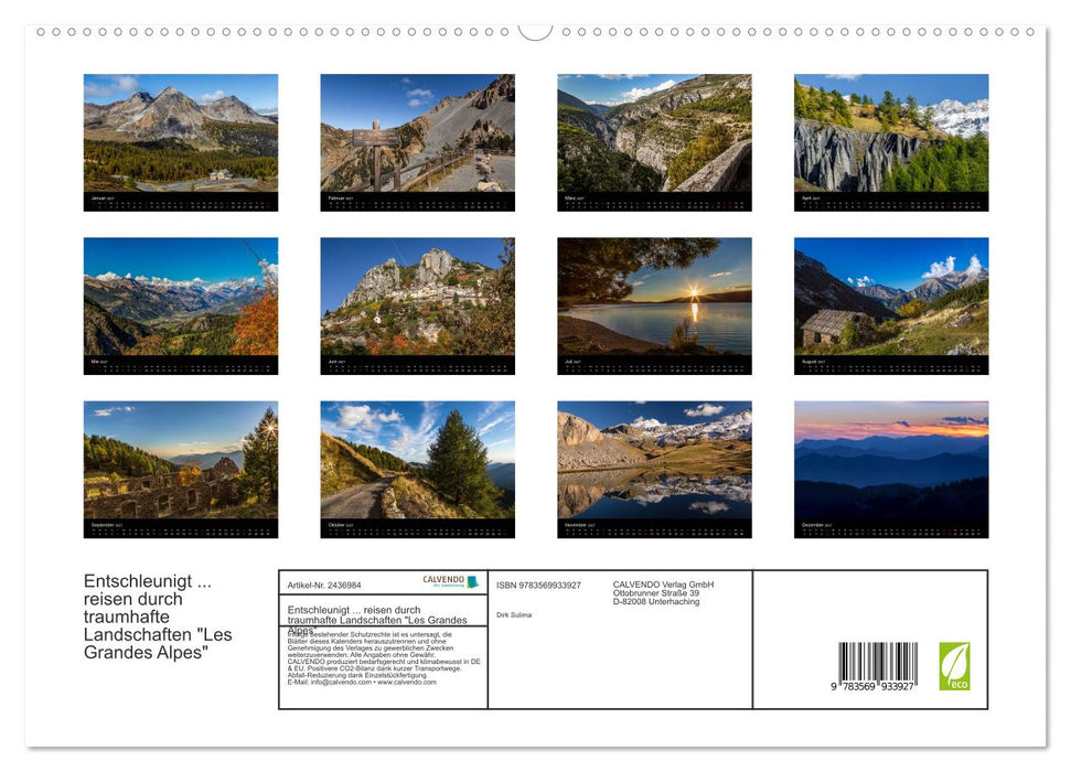 Entschleunigt... reisen durch traumhafte Landschaften "Les Grandes Alpes" (CALVENDO Premium Wandkalender 2027)