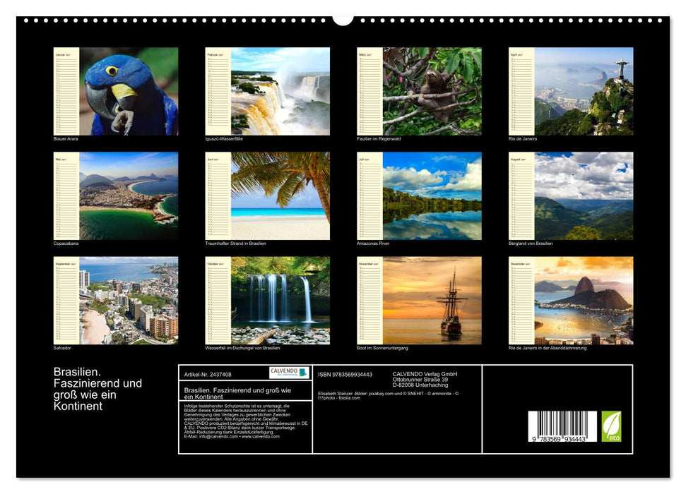 Brasilien. Faszinierend und groß wie ein Kontinent (CALVENDO Premium Wandkalender 2027)