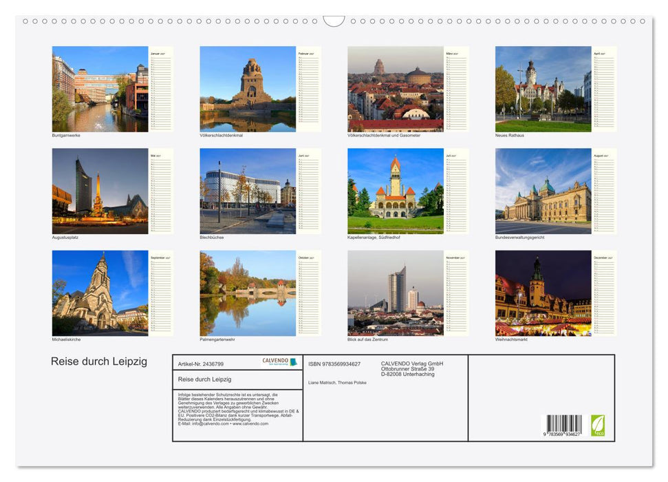 Reise durch Leipzig (CALVENDO Wandkalender 2027)