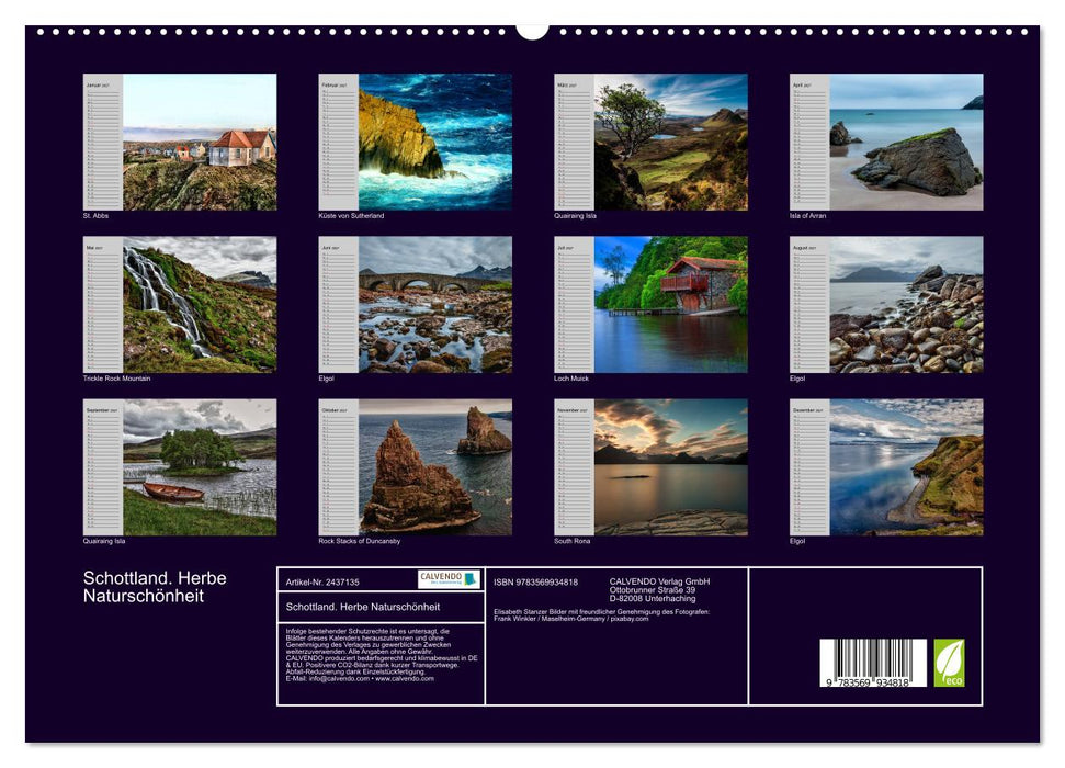 Schottland. Herbe Naturschönheit (CALVENDO Premium Wandkalender 2027)