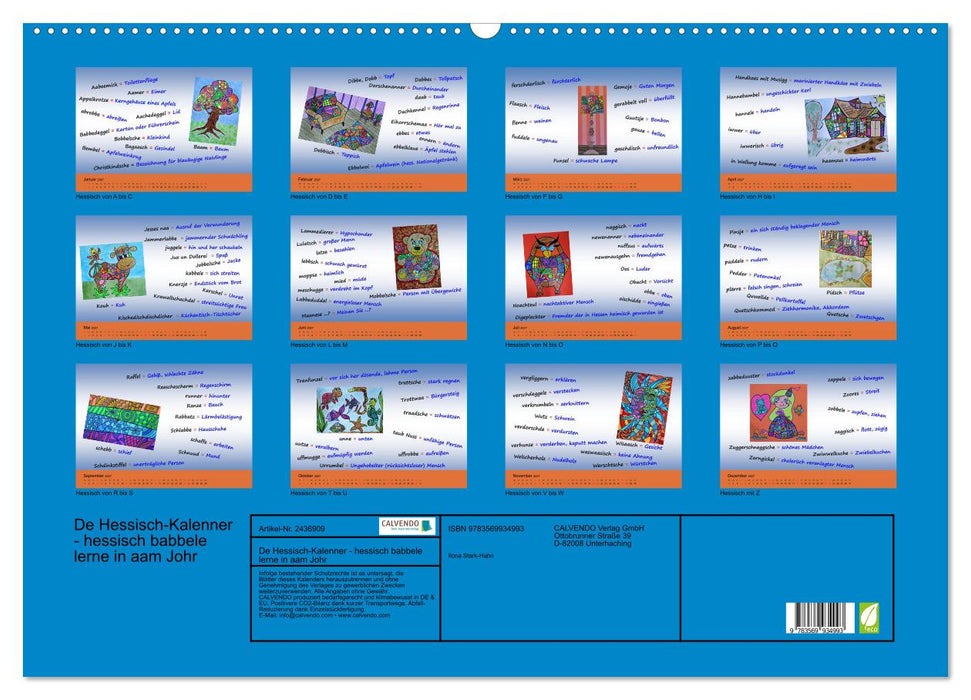 De Hessisch-Kalenner - hessisch babbele lerne in aam Johr (CALVENDO Wandkalender 2027)