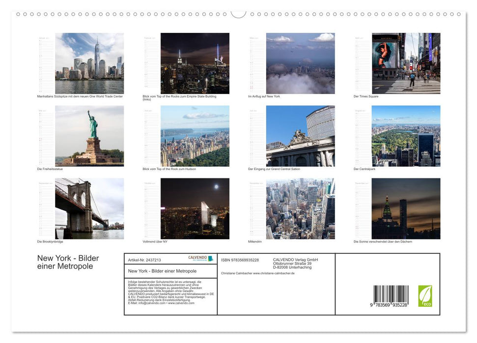 New York - Bilder einer Metropole (CALVENDO Premium Wandkalender 2027)