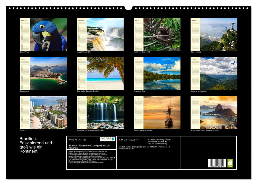 Brasilien. Faszinierend und groß wie ein Kontinent (CALVENDO Wandkalender 2027)