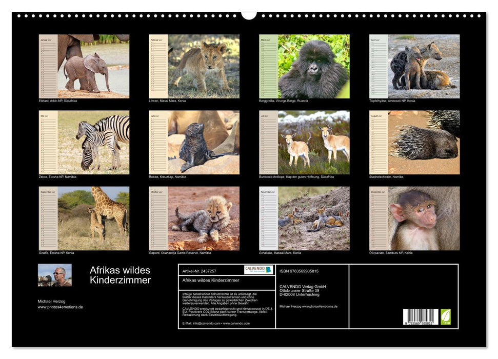 Afrikas wildes Kinderzimmer (CALVENDO Wandkalender 2027)