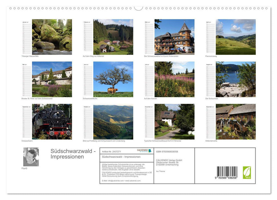 Südschwarzwald - Impressionen (CALVENDO Premium Wandkalender 2027)
